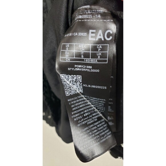 Guess Matilda Mesh Peplum Top Womens S Jet Black Gothic Witchcore Rocker USA New - Picture 4 of 8